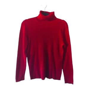 Lauren Ralph Lauren Vintage Ribbed Turtleneck Sweater Women's Size XL Red
